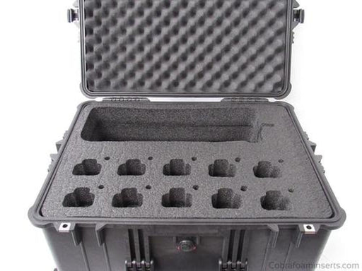 Precut - Pelican Case 1610 Custom Foam Insert For Motorola CP200 Walkie Talkie Radio And Charger