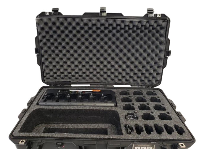 Pelican Case 1650 with Custom Foam Insert for Motorola CP200 Walkie Talkie Radio and Charger