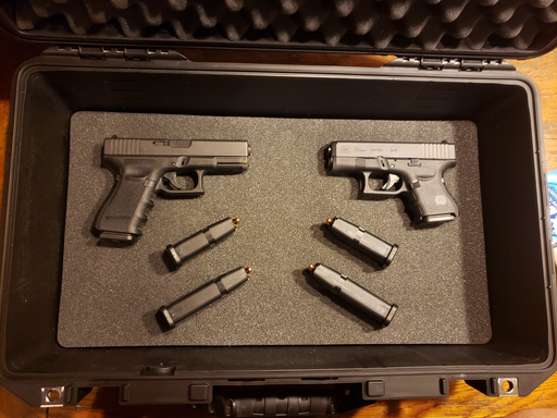 Pelican Air Case 1525 Dual Layer Foam Insert For 4 Handguns & Magazines (FOAM ONLY)-Cobra Foam Inserts and Cases