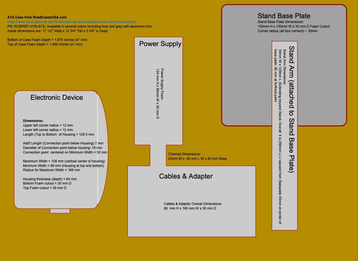 Custom Foam Insert For ATA Case (Internal Dimensions 17.5" x 12.75" x 3.75" Deep-Cobra Foam Inserts and Cases