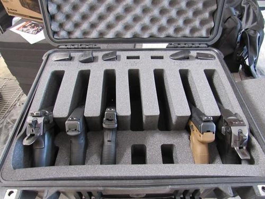 Pelican Case 1550 Range Case for 7 Handguns and Magazines with Custom Engraving (FOAM ONLY)-Cobra Foam Inserts