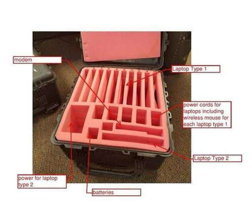 Pelican Case 1600 Custom Anti Static Foam Insert for 20 iPads (FOAM ONLY)