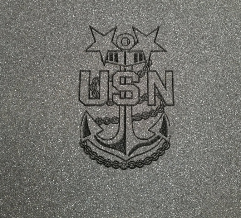 United States Navy Master Chief Insignia Engraving-Cobra Foam Inserts and Cases